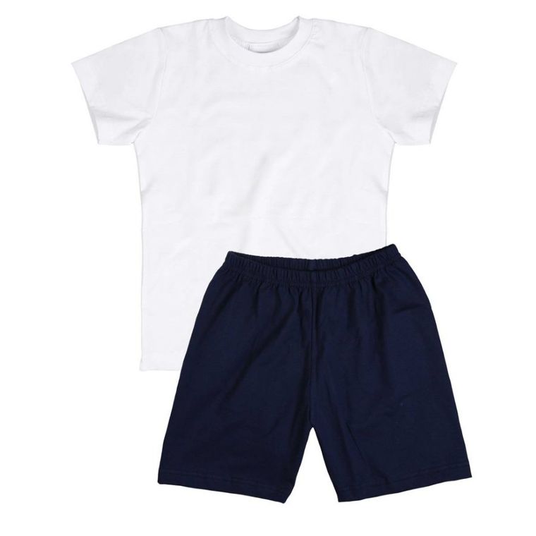 Set pentru baieti, Tricou, Pantaloni scurti, alb-bleumarin, Tup Tup