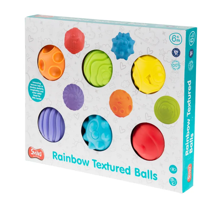 Smiki, bile senzoriale in culorile curcubeului, 6 buc.