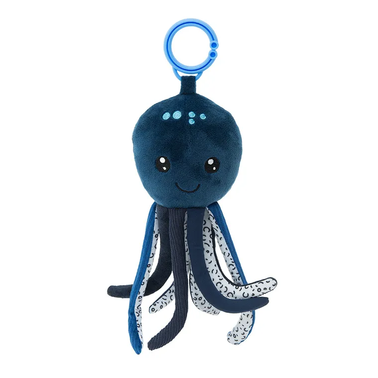 Smiki, Caracatita, jucarie de plus cu agatatoare, albastru, 24 cm