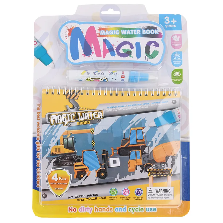 Smiki, carte magica de colorat cu apa, santier