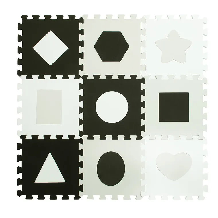 Smiki, covoras din spuma, figuri geometrice, 9 elemente