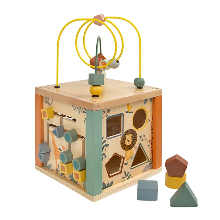 Smiki, cub educativ, jucarie din lemn