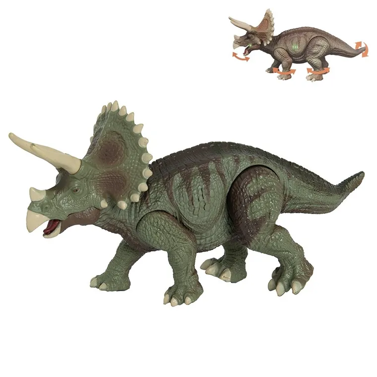 Smiki, Dino Planet, Dinozaur Triceratops, figurina cu lumini si sunete 30 cm