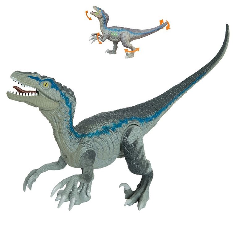Smiki, Dino Planet, Dinozaur Velociraptor, figurina cu lumini si sunete 32 cm
