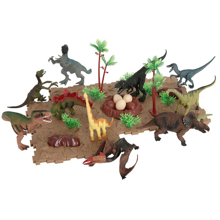 Smiki, Dinozauri, set cu figurine, 67 elemente