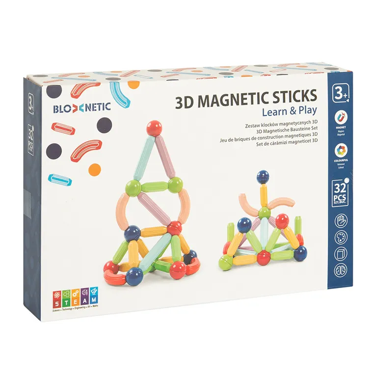 Smiki, elemente de constructie magnetice, 32 elemente