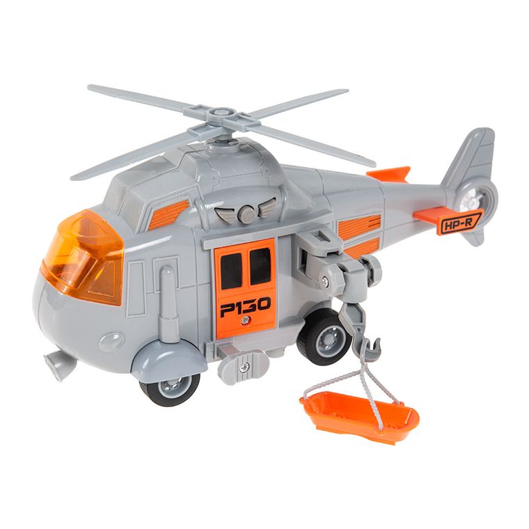 Smiki, Elicopter, cu lumini si sunete, gri, 1:20