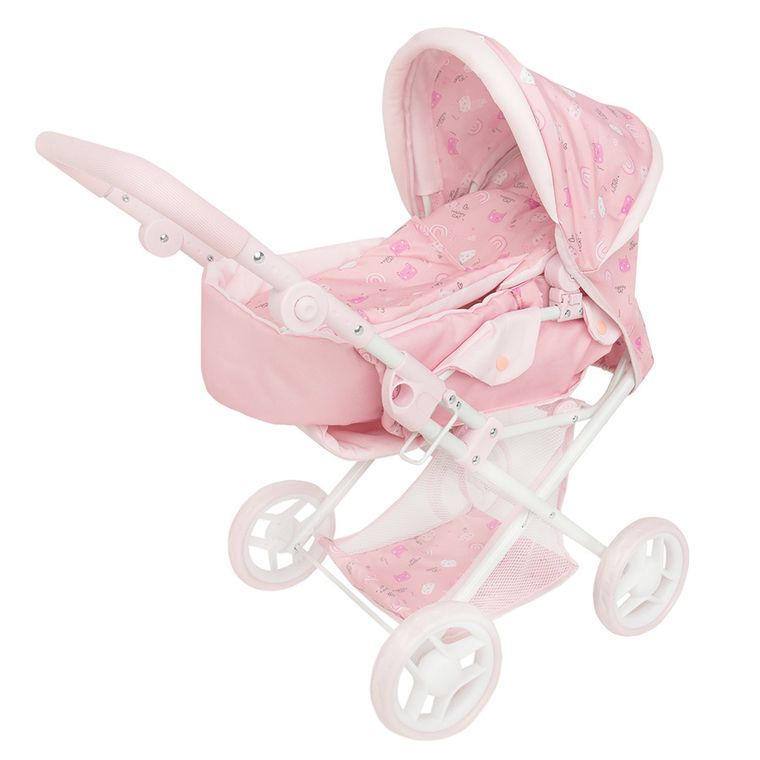 Smiki, Happy Cat, carucior multifunctional pentru papusi, roz