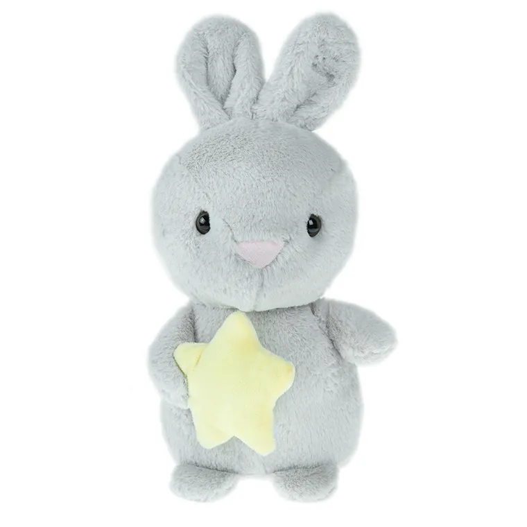 Smiki, Iepuras cu steluta, jucarie de plus, gri, 25 cm