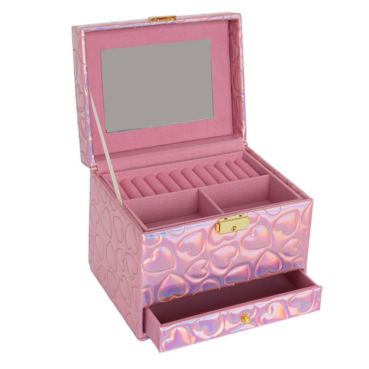 Smiki, Inimioare, cutie de bijuterii, roz