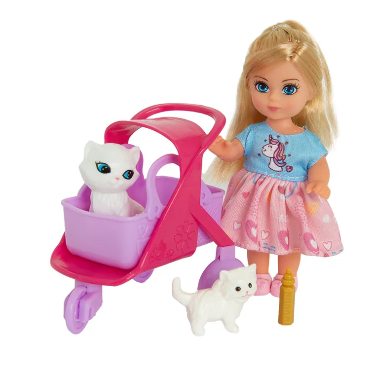 Smiki, Lili, papusa mica si pisicute, set cu accesorii