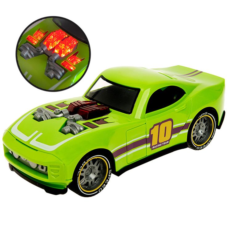 Smiki, Masinuta de curse, vehicul cu mecanism de frecare, lumini si sunete, verde