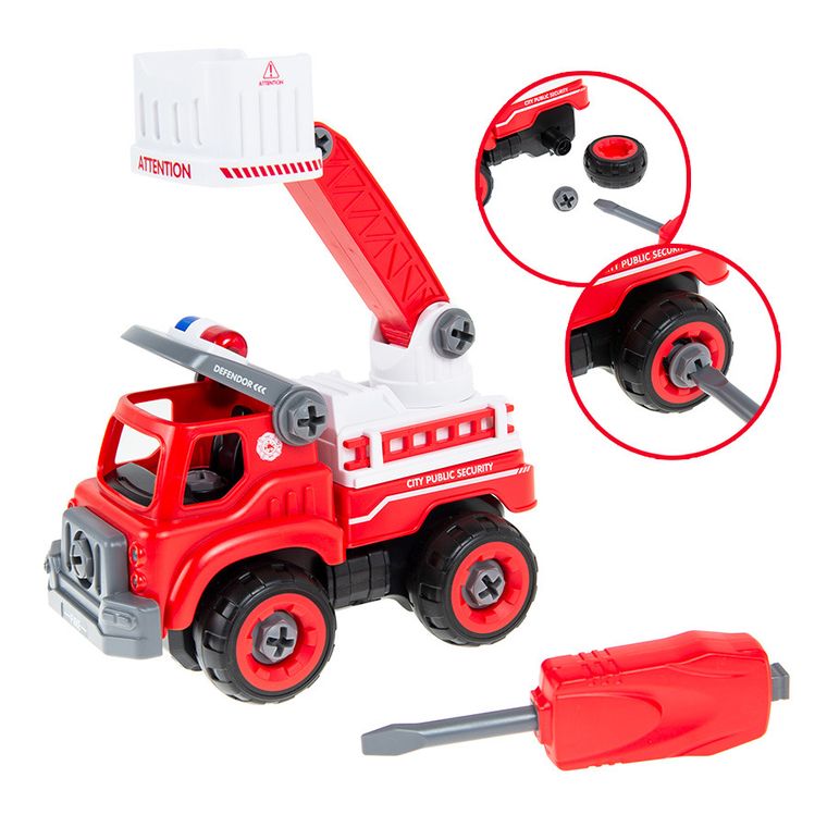 Smiki, masinuta de pompieri cu macara si sunete, vehicul