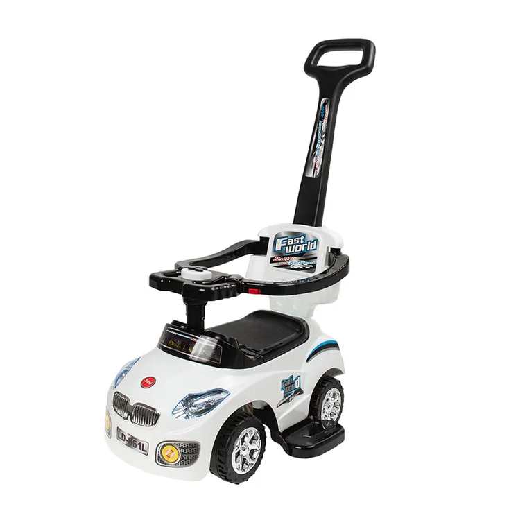 Smiki, Masinuta fara pedale cu maner, alb