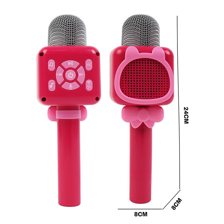 Smiki, microfon bluetooth cu difuzor, roz