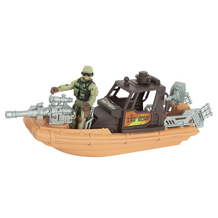 Smiki, Military base, soldat cu barca, figurina cu accesorii