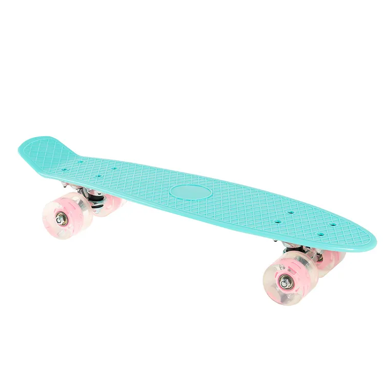 Smiki, placa skateboard tip fish cu roti LED, menta