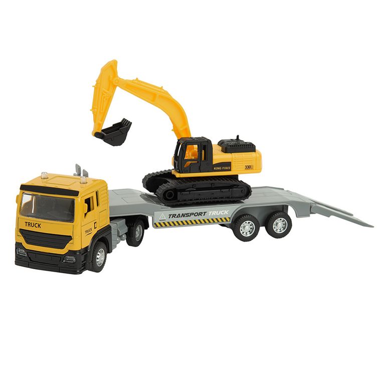 Smiki, Platforma cu excavator, set de vehicule, 1:32