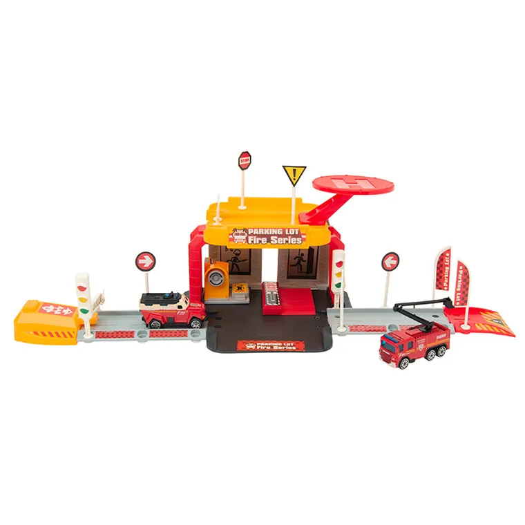 Smiki, Pompieri, parcare cu 2 vehicule, set