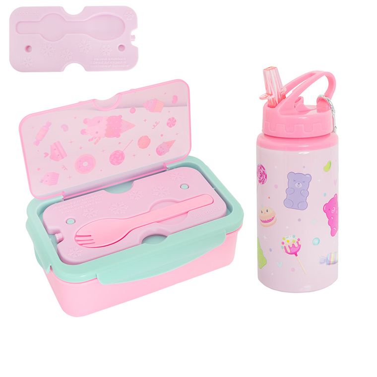 Smiki, set mic-dejun cu accesorii, caserola + sticla