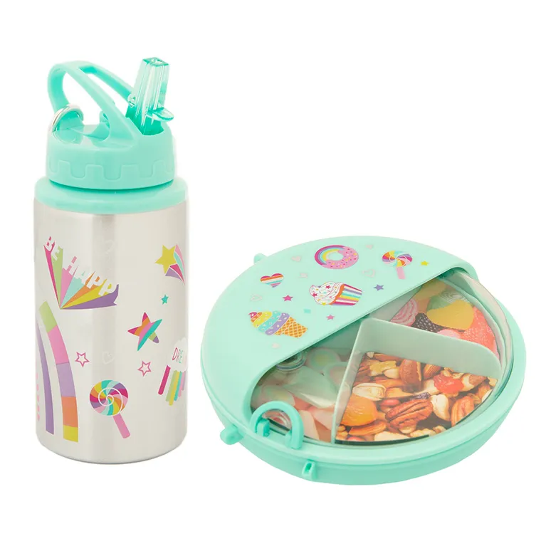 Smiki, set mic dejun, sticla + caserola rotativa