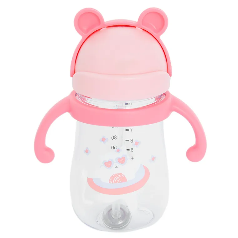 Smiki, Very Bunny, sticla cu pai, pisicuta, roz, 280 ml