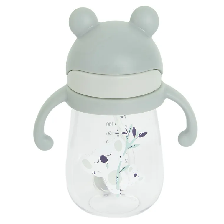 Smiki, Very Bunny, sticla cu pai, ursulet koala, gri, 280 ml