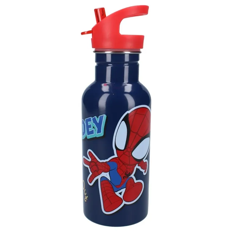 Spidey, Take A Sip, sticla da apa cu pai, albastru, 500 ml