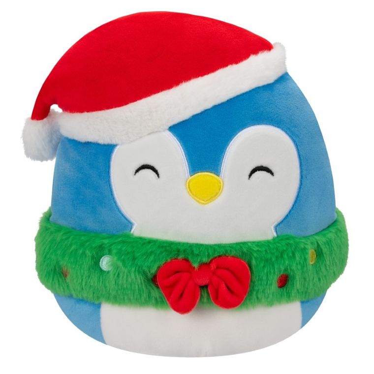 Squishmallows, Puff - Blue Penguin With Wreath And Hat, jucarie de plus, 19 cm