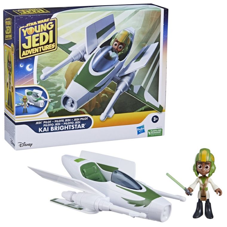 Star Wars, Young Jedi Adventures, Kai Brightstar, figurina cu vehicul