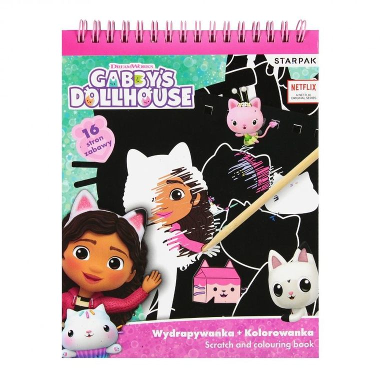 Starpak, Gabby's Dollhouse, scratchboard cu carte de colorat