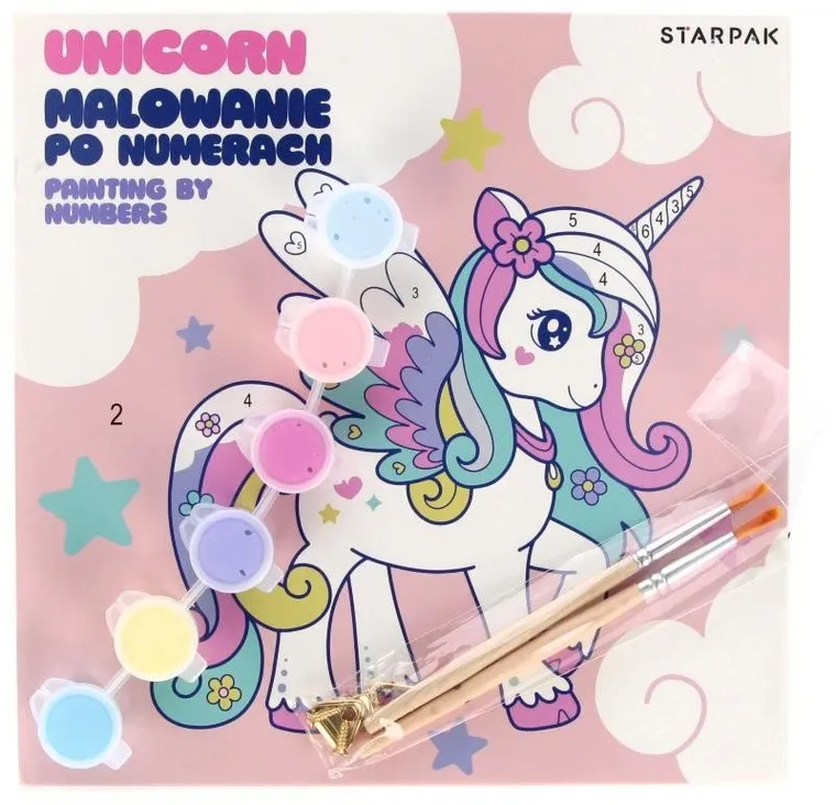 Starpak, Painting by numbers, Unicorn, 20-20 cm