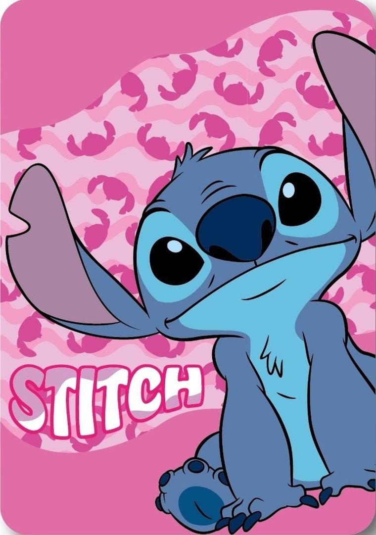 Stitch, patura polar, roz, 100-140 cm