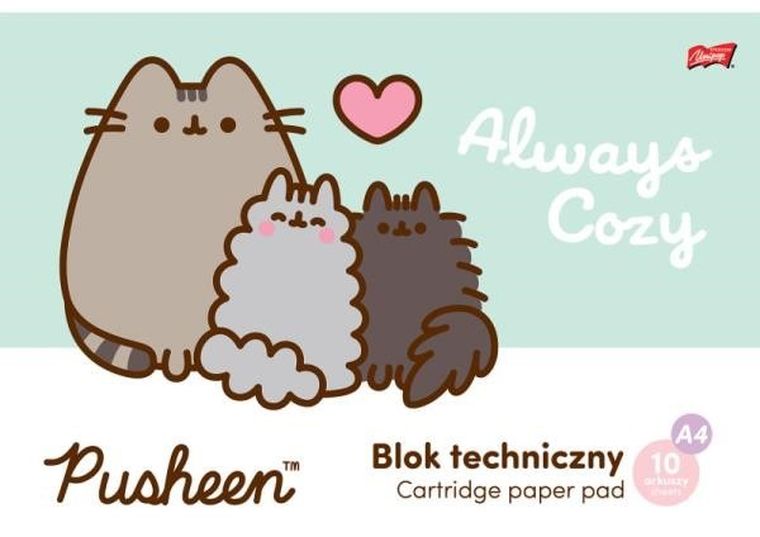 St.Majewski, Pusheen, caiet de schite A4, alb, 10 pagini