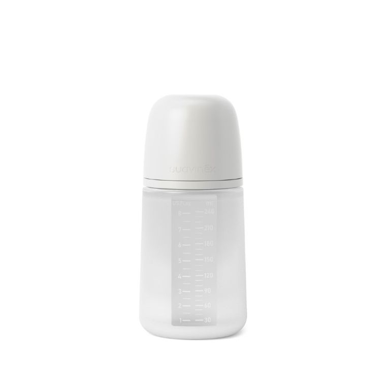 Suavinex, SX Pro, biberon din silicon, debit mediu, transparent, 240 ml