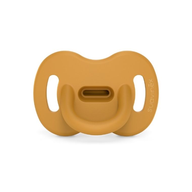 Suavinex, SX Pro, suzeta fiziologica din 100% silicon, 0-6 m, galben mustar