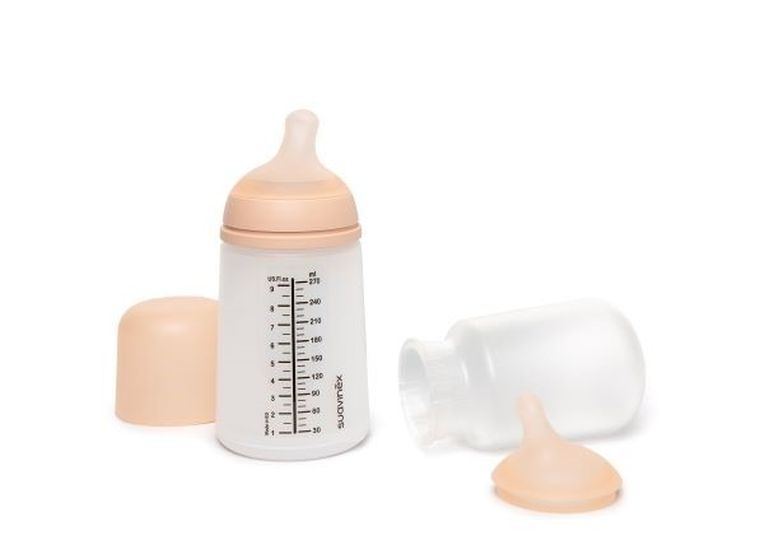 Suavinex, Zero Zero, set de biberoane, biberon 270 ml cu tetina si punga