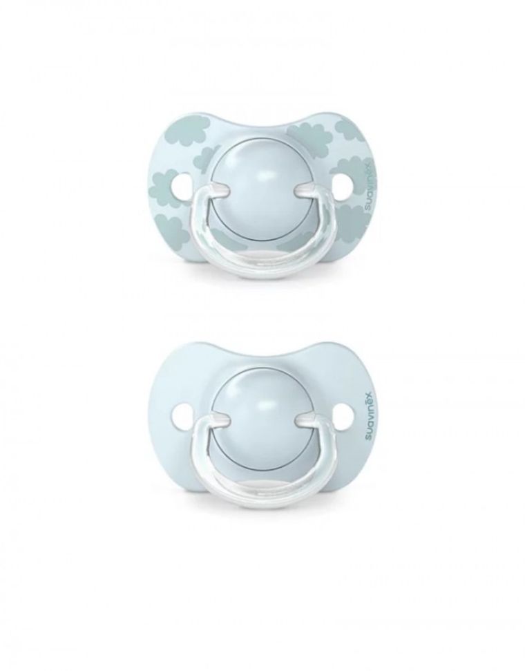 Suvainex, Dreams, suzeta fiziologica SX Pro din silicon, 2 buc., 0-6 luni, albastru
