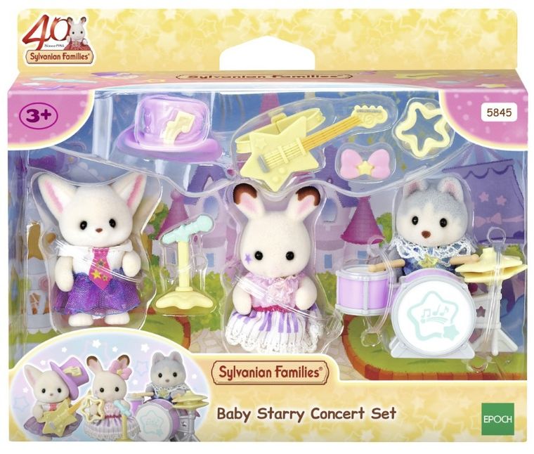 Sylvanian Families, 40th Anniversary, Baby Starry Concert, figurine cu accesorii, 5845