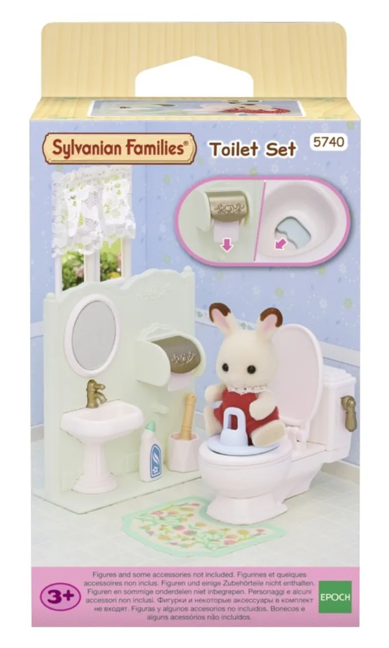 Sylvanian Families, Baie cu toaleta, set cu figurine, 5740