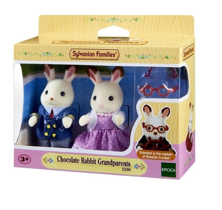 Sylvanian Families, Bunicii iepurasi cu urechiuse de ciocolata, set de figurine, 5190