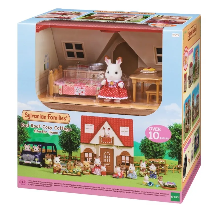 Sylvanian Families, Casa rustica primitoare, set de inceput cu figurina, 5242/5303
