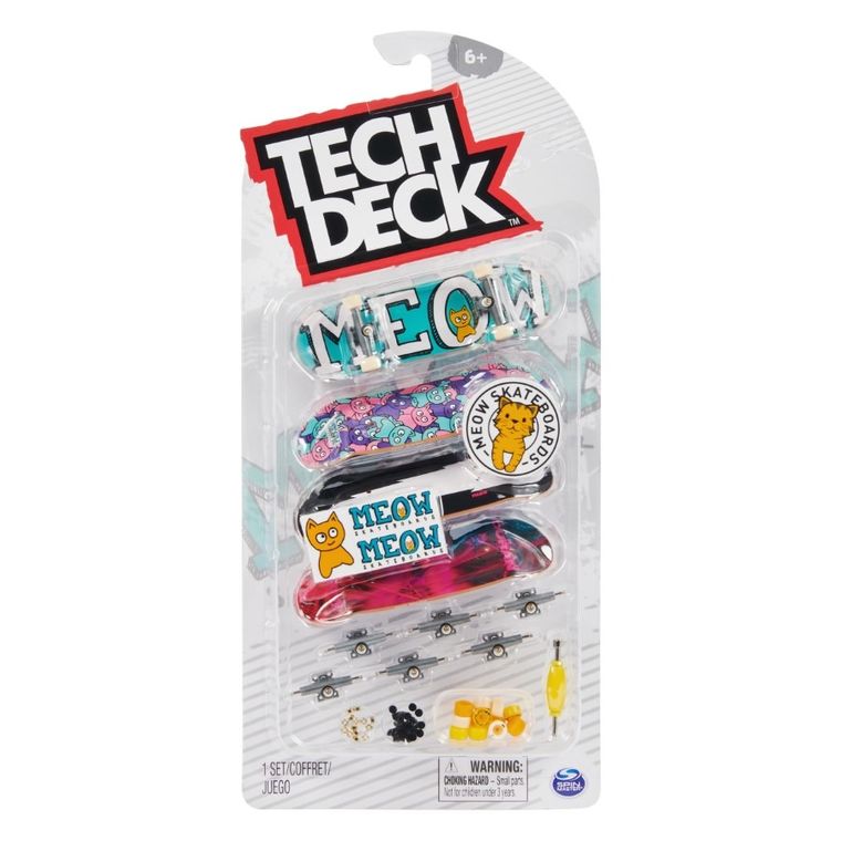 Tech Deck, Meow, fingerboard, jucarie arcade, 4 buc.
