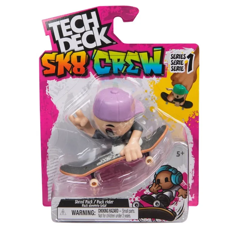 Tech Deck, SK8 Crew, fingerboard cu figurina, 96 mm