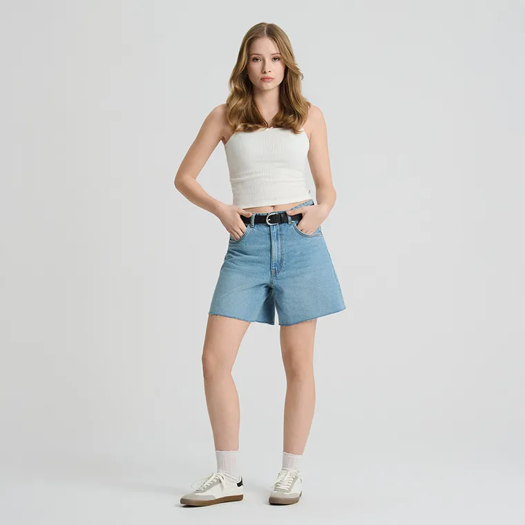 Top ajurat din bumbac pieptanat NOWEAR