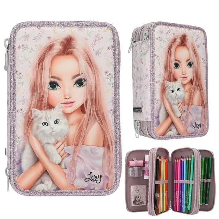 Top Model, Blooming Kitty, penar triplu cu rechizite scolare, roz