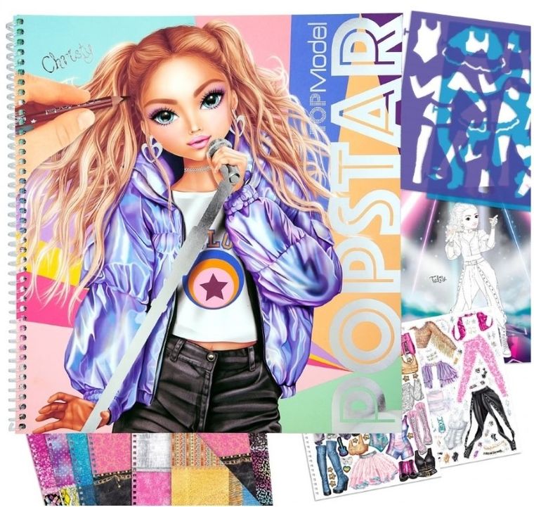Top Model, Popstar, carte de colorat cu autocolante