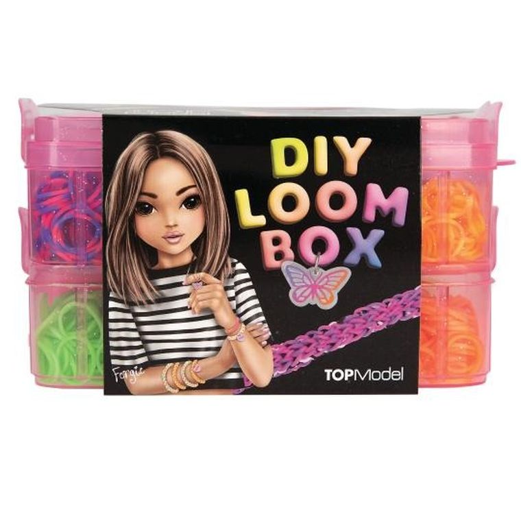 Top Model, set de elastice pentru confectionarea bratarilor, in cutie