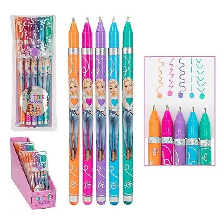 Top Model, set de pixuri cu gel si sclipici