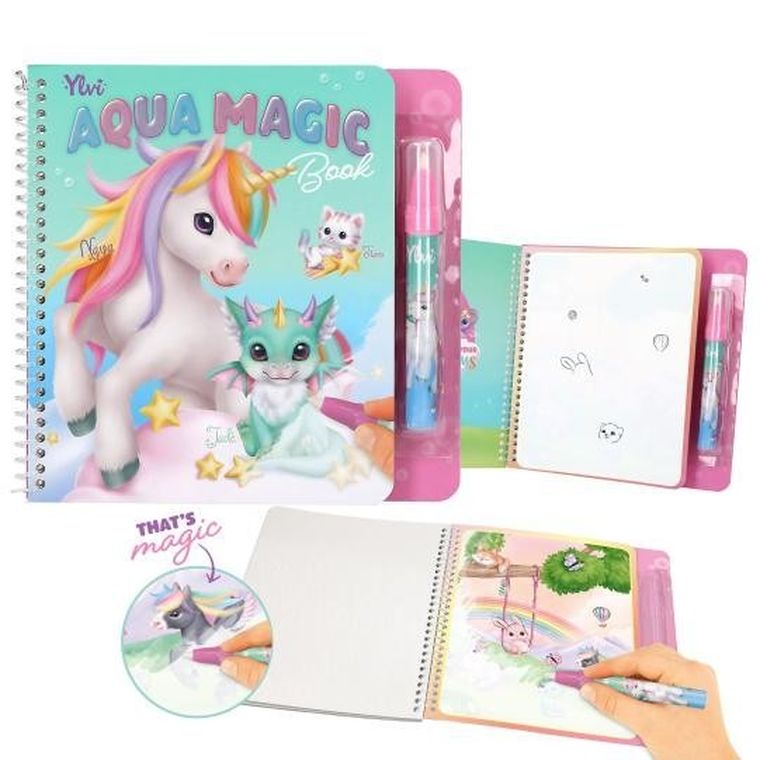 Top Model, Unicorn Ylvi, Aqua Magic Book, carte de colorat cu creion cu apa